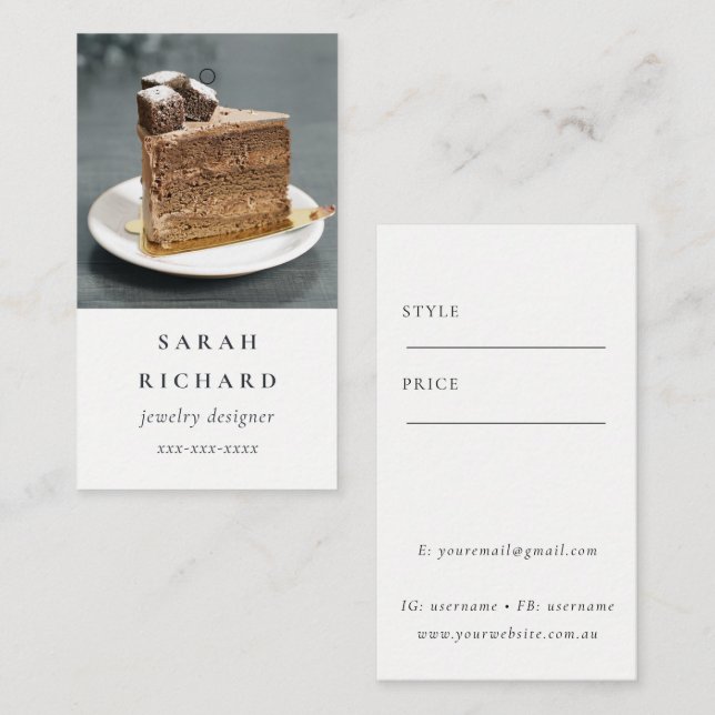 Étiquette de prix personnalisée simple minimale av (Devant / Derrière)