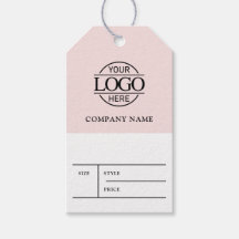 Étiquette de prix simple rose avec logo d'entrepri