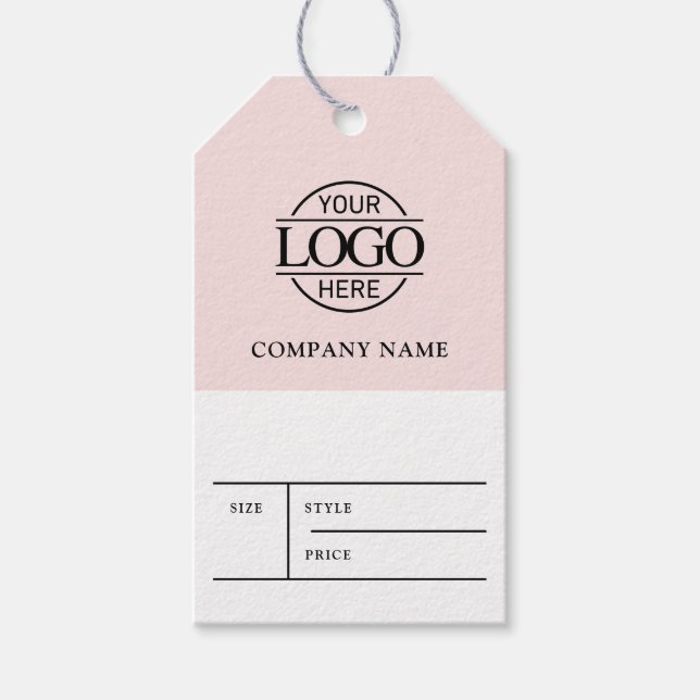 Étiquette de prix simple rose avec logo d'entrepri (Devant)