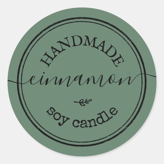 Étiquette de produit à bordure noire écriture manu (Devant)