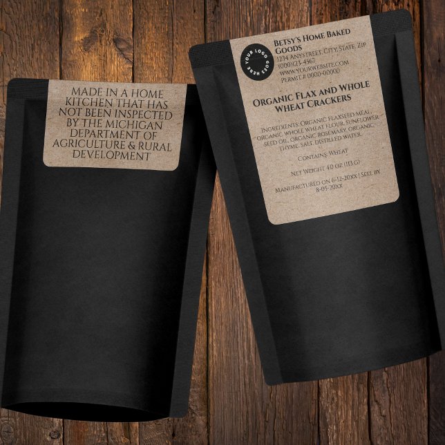 Étiquette de produit alimentaire en papier kraft a (Créateur téléchargé)