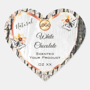 Étiquette de produit avec logo Rose en bois blanc