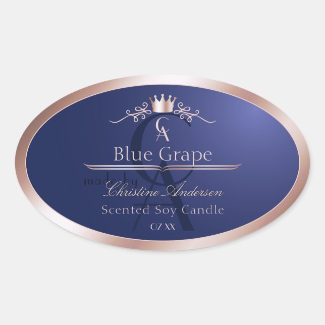 Étiquette de produit bleu marine Rose Gold Frame M (Devant)