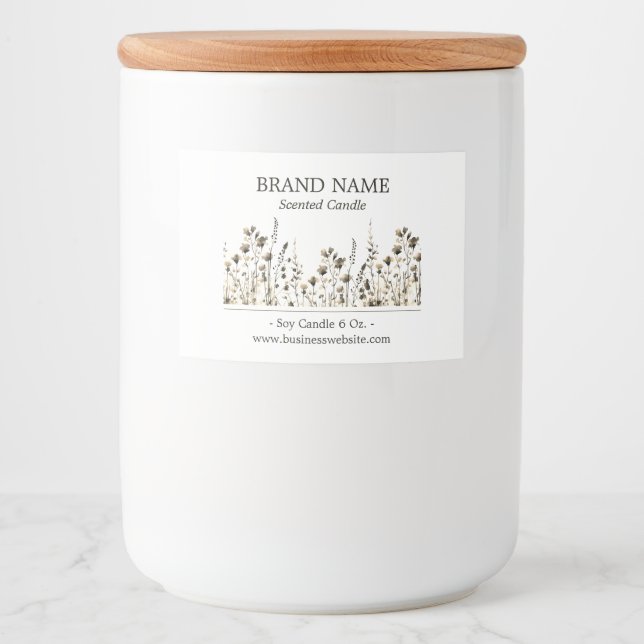 Étiquette de produit Boho fleur sauvage 3x2 (Devant)