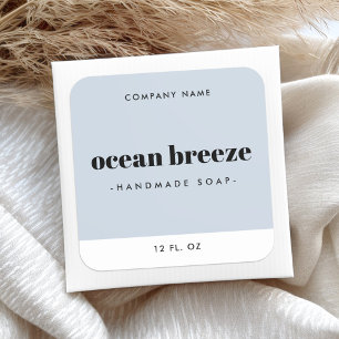 Étiquette de produit carré bleu poussiéreux modern