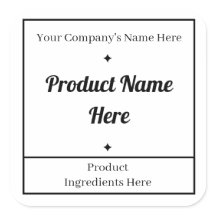 Étiquette de produit carré éditable noir et blanc