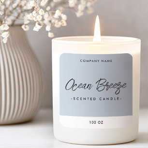Étiquette de produit carrée bleu poussiéreux clair