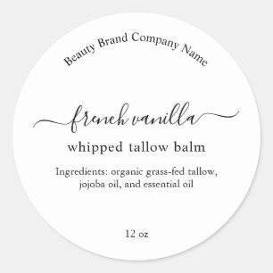 Étiquette de produit cosmétique corporel minimalis