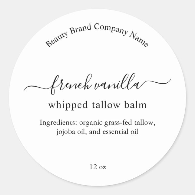 Étiquette de produit cosmétique corporel minimalis (Devant)