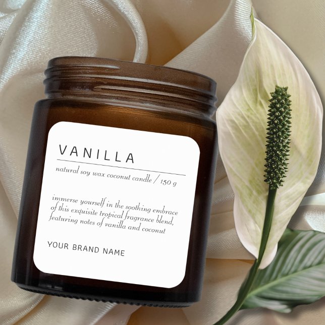 Étiquette de produit cosmétique de bougie minimali (Créateur téléchargé)