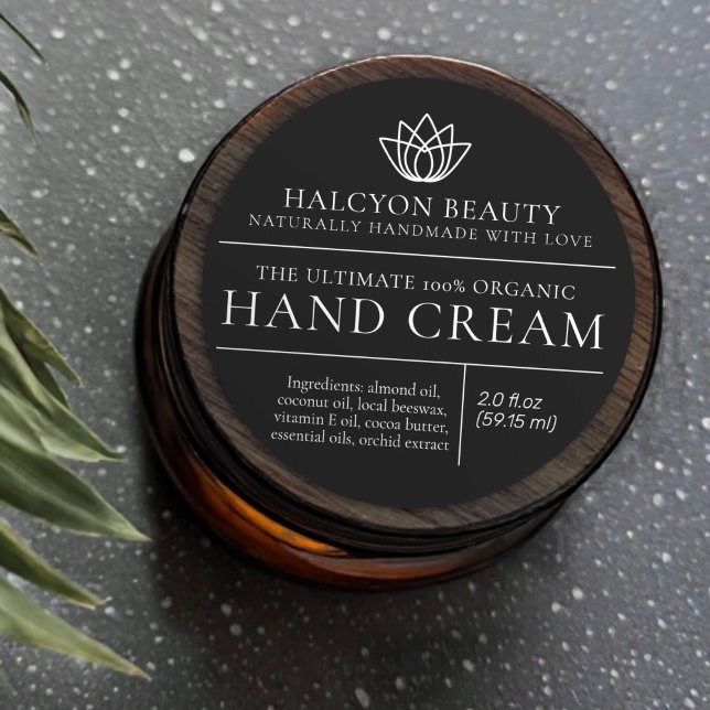 Étiquette de produit de beauté noir et blanc ingré (Créateur téléchargé)