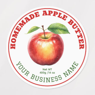 Étiquette de produit de beurre de pomme fait maiso