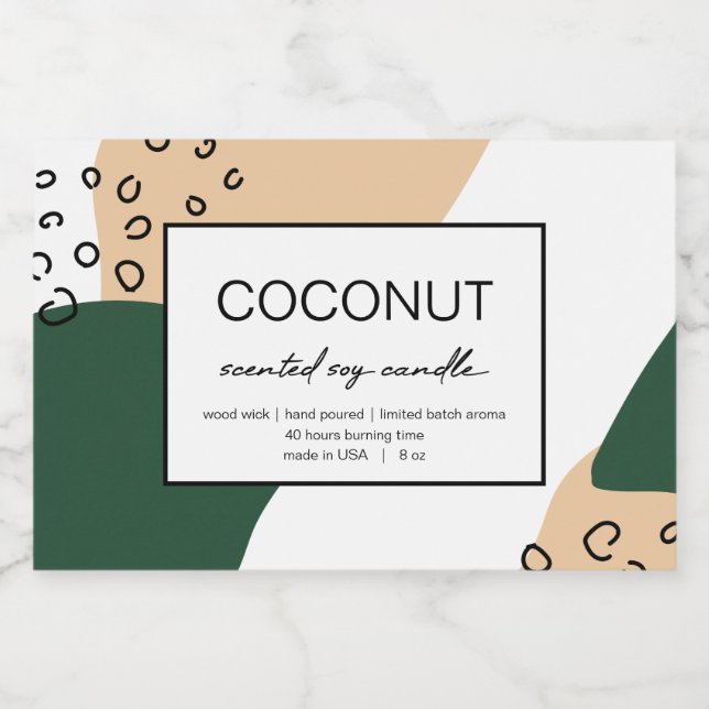 Étiquette de produit de bougie Conception abstrait (Étiquettes simples)