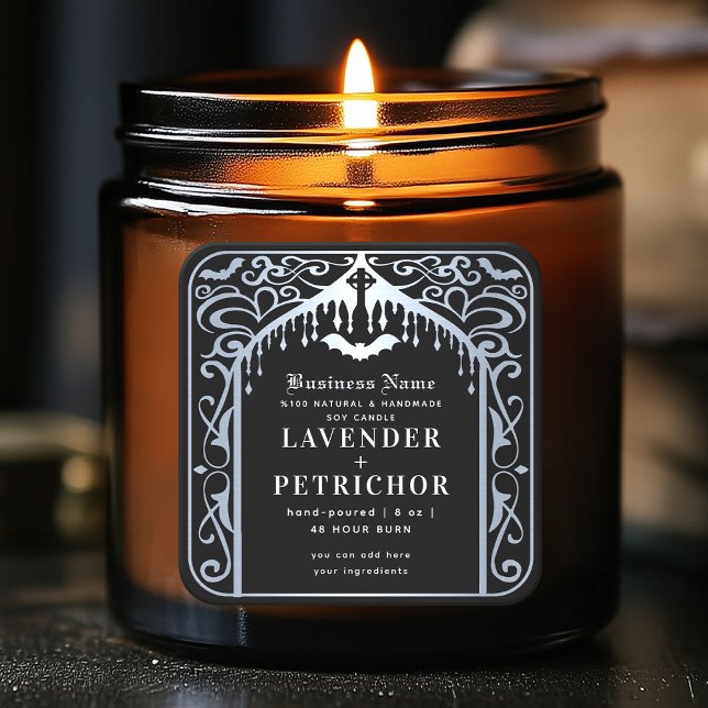 Étiquette de produit de bougie de vampire noir arg (Créateur téléchargé)
