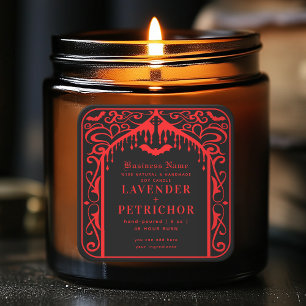 Étiquette de produit de bougie de vampire noir rou