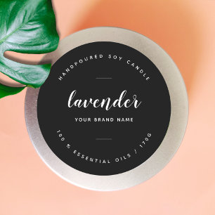 Étiquette de produit de bougie d'emballage noir pe