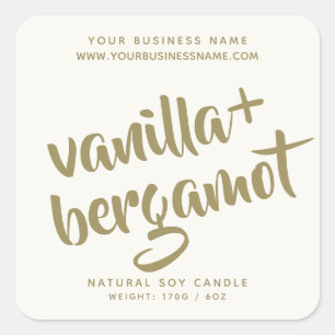 Étiquette de produit de bougie d'ivoire moderne