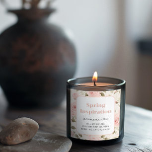 Étiquette de produit de bougie florale vintage