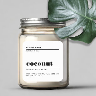 étiquette de produit de bougie minimaliste blanche