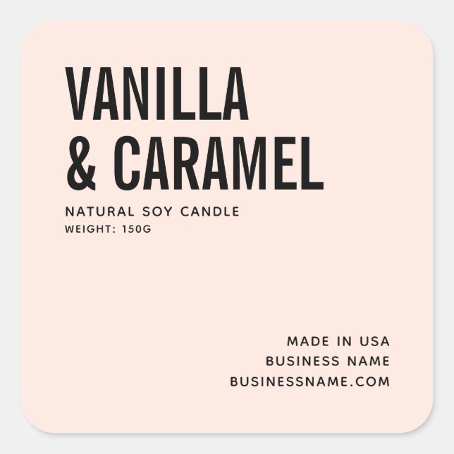 Étiquette de produit de chandelle de soja minimali (Devant)