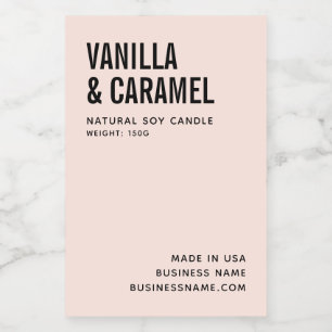 Étiquette de produit de chandelle de soja minimali