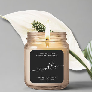 Étiquette de produit de chandelle en noir blanc mo