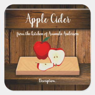 Étiquette de produit de cidre de pomme Sq