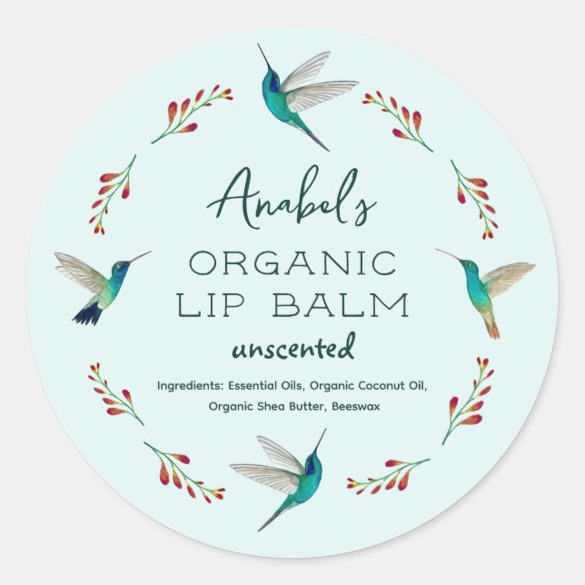 Étiquette de produit de colibri (Devant)