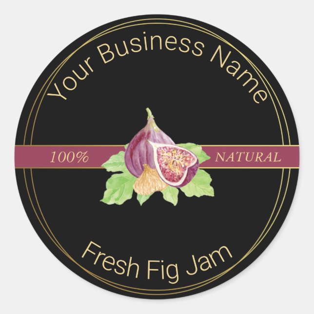 Étiquette de produit de confiture de figues fraîch (Devant)