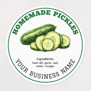 Étiquette de Produit de Cornichons à l'Aneth Faits