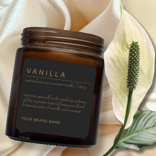 Étiquette de produit de cosmétiques de bougie mini (Créateur téléchargé)