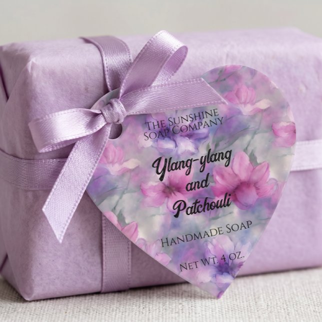 Étiquette de produit de cosmétiques Fleurs roses e (Créateur téléchargé)