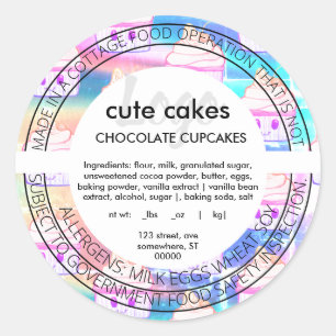 Étiquette de produit de Cupcake Holographique mûr