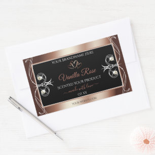 Étiquette de produit de décoration chatoyante Rose