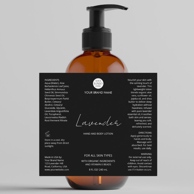 Étiquette de produit de flacon de soins de peau av (Créateur téléchargé)