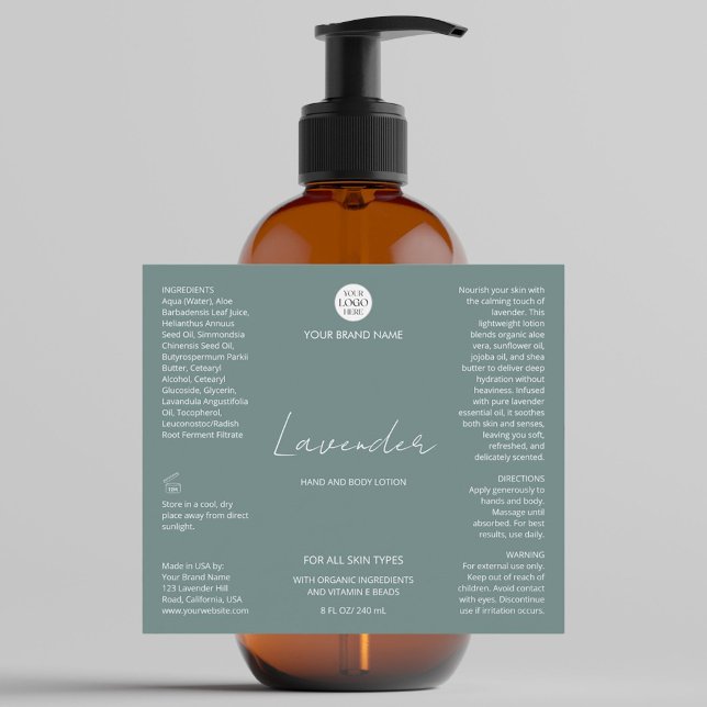 Étiquette de produit de flacon de soins de peau av (Créateur téléchargé)