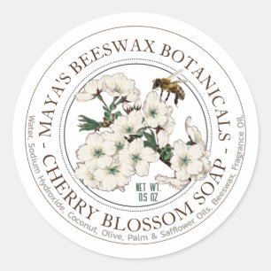 Étiquette de produit de la cire d'abeille parfumée