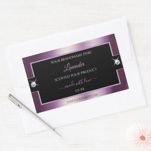 Étiquette de produit de luxe noir violet brillant 