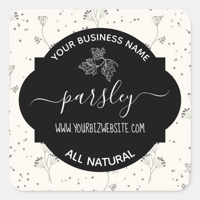 Étiquette de produit de pot d'herbes et d'épices (Devant)