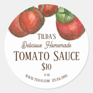 Étiquette de produit de sauce tomate maison