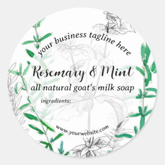 Étiquette de produit de savon artisanal à la menth