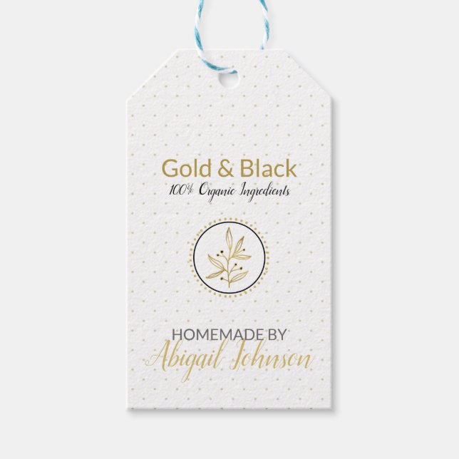 Étiquette de produit de savon artisanal moderne or (Devant)