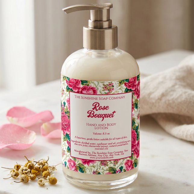 Étiquette de produit de savon floral de roses pour (Créateur téléchargé)