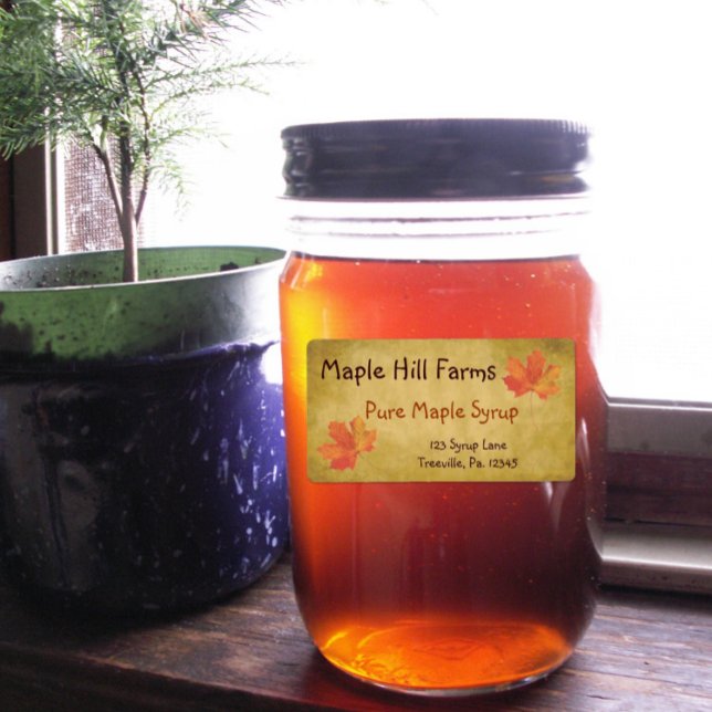 Étiquette de produit de sirop d'érable Feuille (Créateur téléchargé)