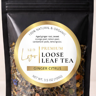 Étiquette de produit de thé en feuilles libres Log