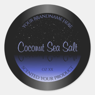 Étiquette de produit dégradé noir et bleu Parties