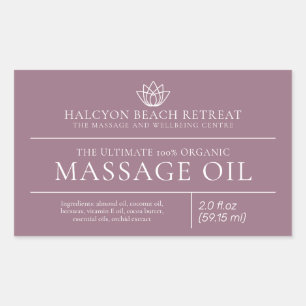 Étiquette de produit d'huile de massage de beauté