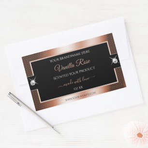 Étiquette de produit Elegance Black Rose Gold Bril