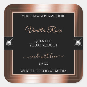 Étiquette de produit Elegance Black Rose Gold Bril