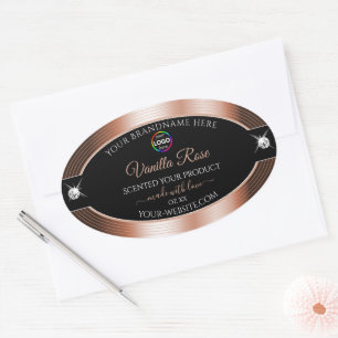 Étiquette de produit Elegance Black Shiny Rose Gol